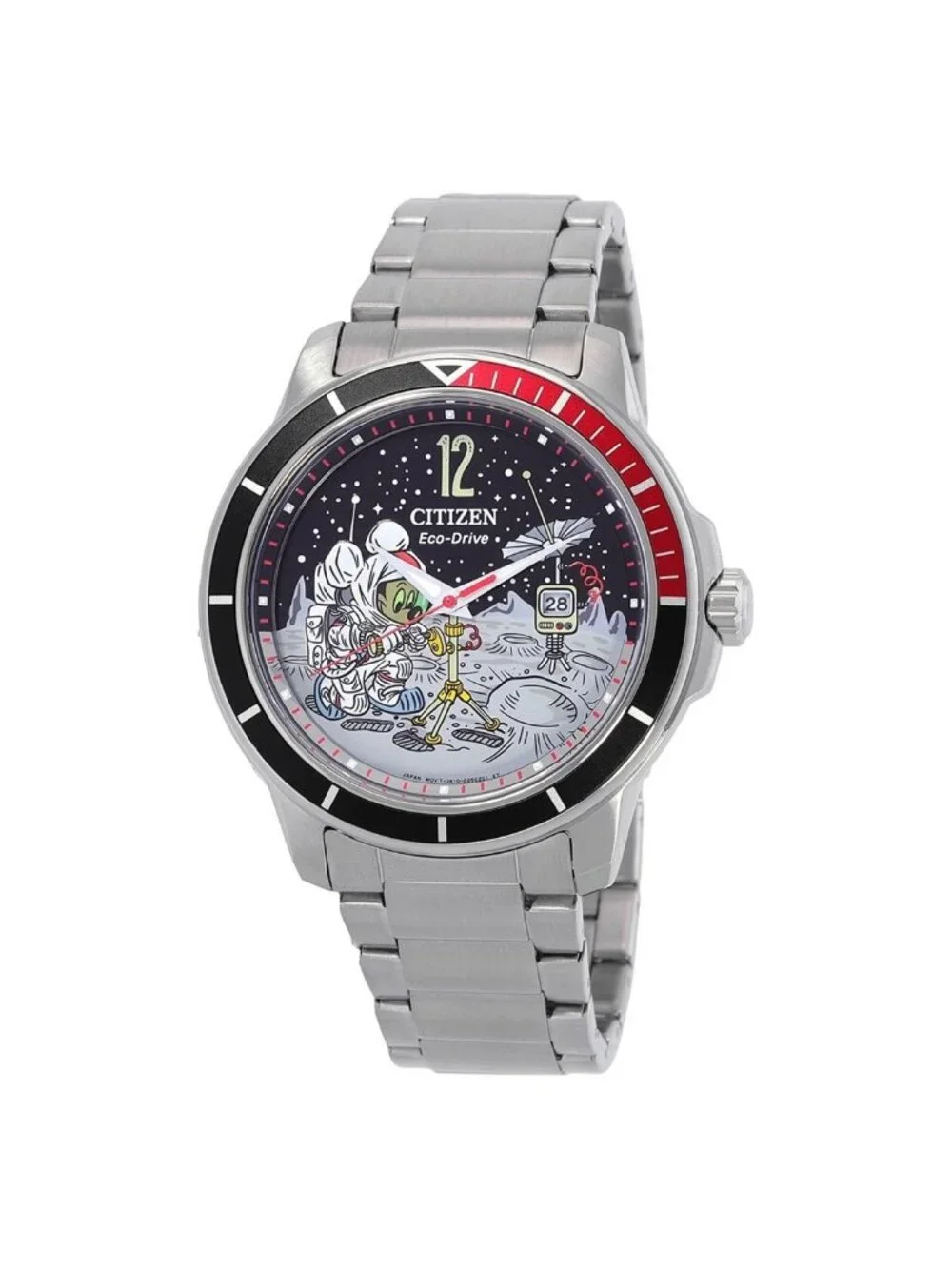 NWT Citizen Mickey Astronaut Eco-Drive Coke Bezel Men's Watch